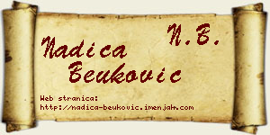 Nadica Beuković vizit kartica